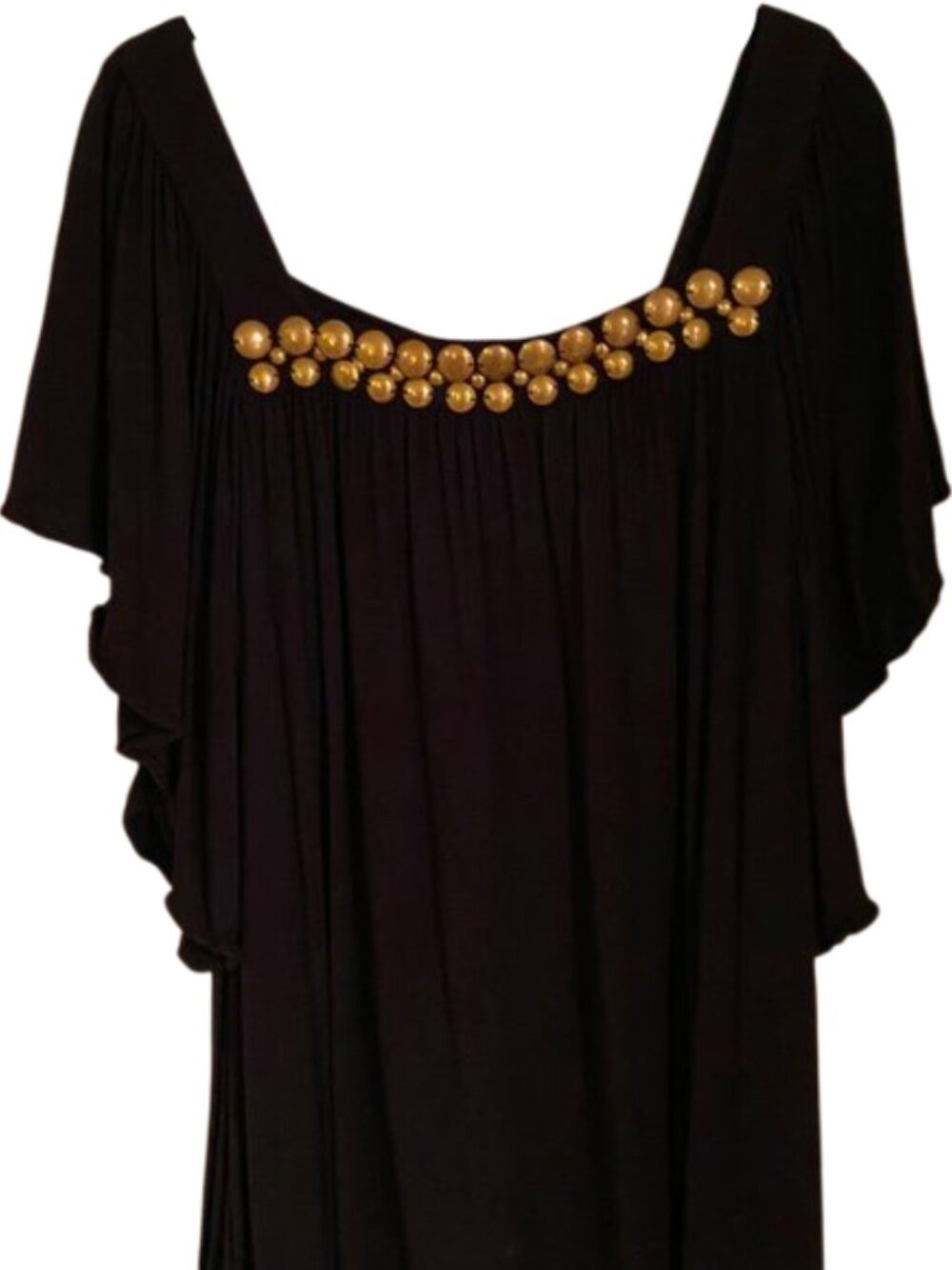 Michael Kors Black Flowy Square Neck Top